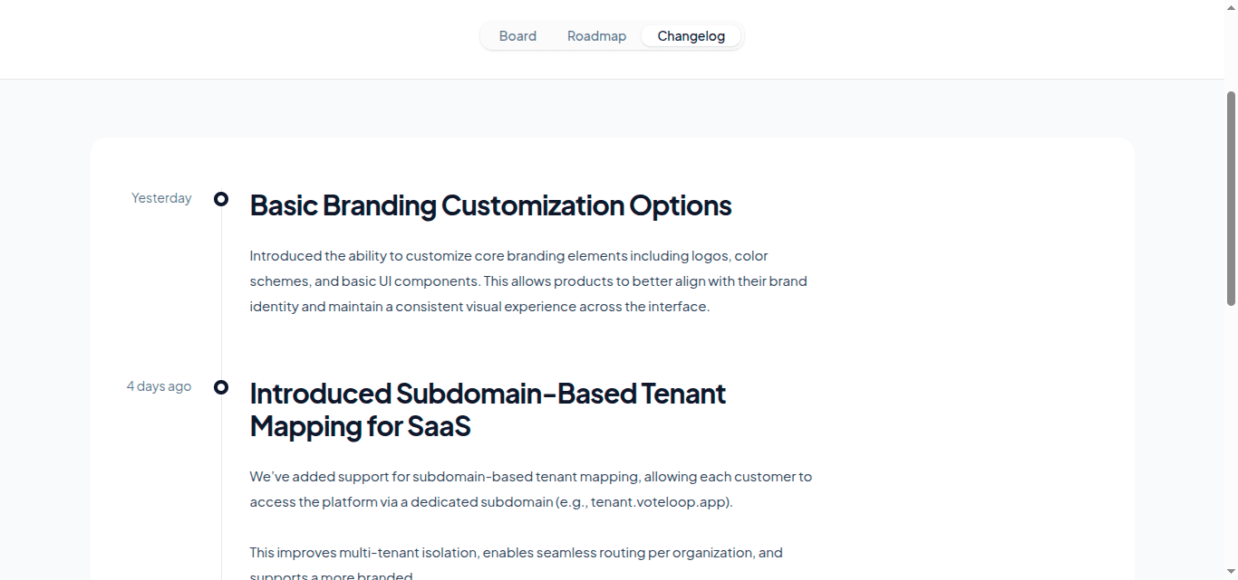Changelog example